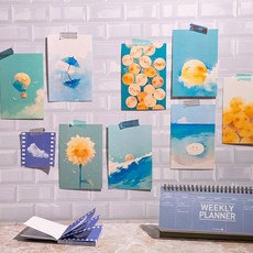 스마일 엽서 10개세트, 1팩, 블루