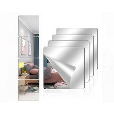 VPICKEVYS 아크릴 벽 거울 전체 길이 20.3 x 20.3cm8 x 8인치 자체 접착 프레임리스 소형 거울 타일 침실 홈 체육관 문용 유연한 플라스틱 거울 시트 30