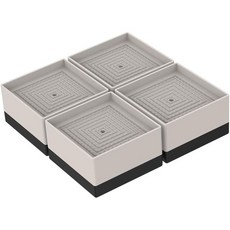 ㅁ형 세탁기 받침대 건조기 냉장고 높이조절 단차 한세트 가구 다리발 책상 의자 침대 테이블 고무 받침 방진고무, 4개, 화이트