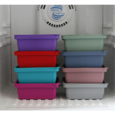 실리콘 냉장 냉동 보관용기(2구) - 8color, 오션블루, 1개