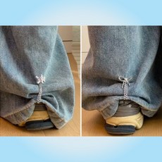 바지 밑단 고정 끌림 방지 줄이기 체인 클립[4쌍세트], 4개, 실버