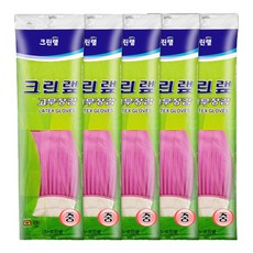 크린랩 고무장갑, 핑크, 중(M), 5개