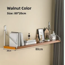 벽걸이형 라우터 선반 무타공 침실 벽 수납 랙 가로형 파티션 박스 스탠드 아메리칸 컨트리 스타일, 58 호두 8020 흔적없는 못 + 끈끈한 고리