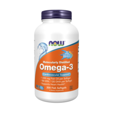 NOW Foods Omega-3魚油軟膠囊 360EPA 240DHA 1000mg, 200顆, 1罐