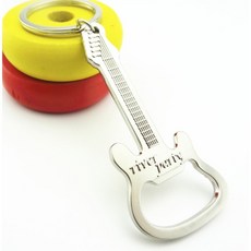 吉他造型鑰匙圈二合一啤酒開罐器, 1個