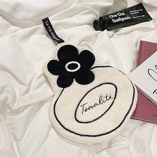 擦手巾 可掛式 加厚 刺繡 吸水抹布, 1個, 可懸掛法式擦手巾圓形香水