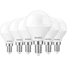 BUBO 천장 선풍기 전구 E12 LED 60W 등가 소형 베이스 4000K 쿨 화이트 A15 120V 칸델라브라 5.5W 650LM 비디밍 가능 6팩, Daylight, 6 Pack