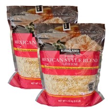 할랄 슈레드 멕시칸 스타일 치즈 커클랜드 Halal Shredded Mexican Style Cheese Kirkland, 1.13kg, 2개