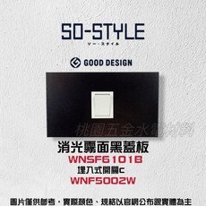 Panasonic國際牌 SO-STYLE系列 一孔消光霧面蓋板 埋入式開關C 經濟款WNSF6101B, 1個, 霧黑,WNF5002H灰色