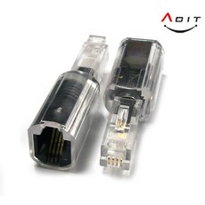 (ADIT) 전화선 코드 전화기케이블 꼬임방지 검정 / AS0315