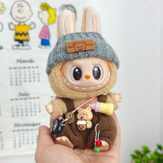 1대 2대 3대 라부부 큐티 옷 액세서리 라부부 멜빵바지 후드 캐릭터 카메라 세트, 세트5(멜빵바지+모자+캐릭터 카메라)