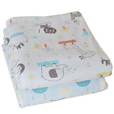 嬰兒隔尿墊 親膚透氣 可愛動物圖案 多功能用途 易於清潔, 白色, 1個