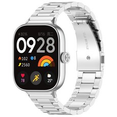 VIVOWatchGT 不鏽鋼金屬三珠錶帶, 银色-送一个蓝色拆表器,适用VIVOWatchGT