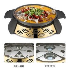 띵마트 업소용인덕션1구 샤브샤브 음식점 고화력, 가위 상자 소화형 (골드) 30cm, 기본 색상