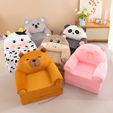 유아소파 분해세탁 가능 패브릭 소재 접이식 1인용 아기쇼파 키즈가구 어린이집 유치원용, 얼룩무늬 사슴