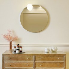 공간조명 미러라이트 원형 1등 거울 벽조명, 불투명 유리, 하얀불