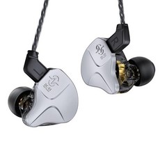 CCZ DC03 인이어 모니터 헤드폰 마이크 없는 IEM 이어폰 유선 이어버드 노이즈 캔슬링 인이어 헤드폰 유선 1DD 강력한 베이스 HiFi 이어버드 게이밍 음악용 I, 실버