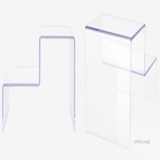 WSstore 계단형 진열대 계단식진열대, 상세표기, 투명, 1세트, 2단