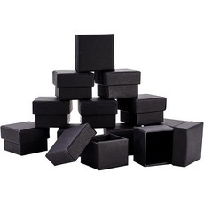 24개 쥬얼리 선물포장 상자 귀걸이 목걸이 반지 케이스 4.5x4.5x3cm 검은색