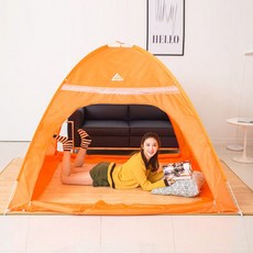 런웨이브 원터치 양문형 겨울 보온 난방텐트 1-2인용+354ea