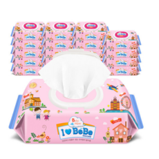 아이러브베베 핑크 캡형 100매X20팩 아기물티슈, 43g, 100매, 20세트