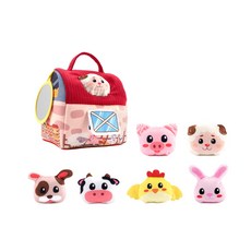 嬰幼兒農場動物玩具套裝，認知發展感官探索手眼協調, 1房子6毛絨動物, 1套