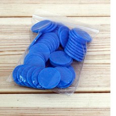 25mm카운트칩 게임토큰50개(파랑) 숫자게임 동전 코인칩 연산 수개념 동전세기