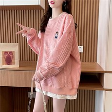 임부 맨투맨 루즈핏 중장기장 레이어드 티셔츠 임신부