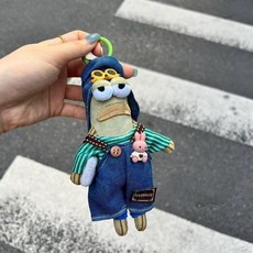 팝마트 스폰지밥 비키니 시티의 엉뚱한 친구들 인형옷 크리스마스 세트 인형의류, 비치버그 레지던트 펜던트용, 레이크 그린 데님 세트-인형 제외