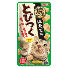 [오늘까까] 이나바 토비츠쿠 고양이 간식 파우치, 혼합맛(야끼가다랑어&가리비), 25g, 4개