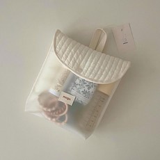 모구 기저귀파우치 누빔파우치 어린이집 준비물 어린이집파우치 유모차가방 유아카가방, 아이보리