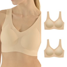 라뷔안 여성 노와이어 심리스 시믈라 브라 2p