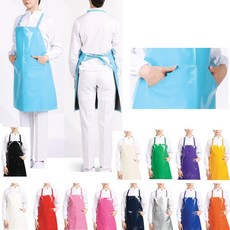 HACCP 활동편한 양면 방수 주머니 포켓 우레탄 앞치마 식품공장 업소용 가성비, 1개, 블랙