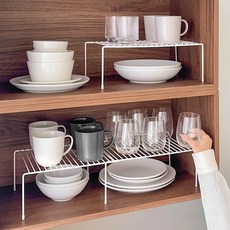 KOUJI 叩吉好物 分層伸縮置物架 廚房收納架 廚房置物架 收納架 杯架 增高架 層架 整理架 調味品收納架, 伸縮款-岩黑, 1個