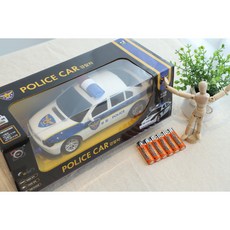어린이 유치원 경찰차 무선 조종 RC 카 자동차 장난감 조카 생일 선물 건전지 포함, 1개