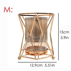 鐵藝花瓶擺件 創意家居裝飾 浪漫燭光晚餐道具, M金色1PC