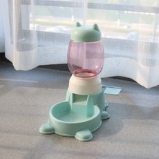 廠家直發寵物自動餵食器按壓式定量益智寵物碗防滑防打翻狗碗寵物益智食具 79RY, 1個, 【1800ML益智定量貓頭餵食器】綠色