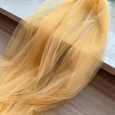 패브릭원단 오렌지 옐로우 소프트 Tulle 패브릭 웨딩 장식 커튼 천 메쉬 레이아웃 의자 뒤로 Drap, Gold, 1개