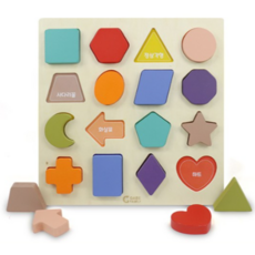 가베가족 톡톡 도형 판퍼즐 KS4109, 3세트, 16피스