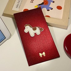 立體刺繡馬年紅包 中國風 創意春節 壓歲錢 利是封, 1個, 蝴蝶結小馬