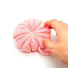 호박 거품 비누 부드러운 대왕 샤워볼 핑크, 1개
