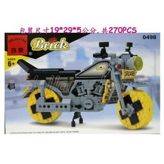 寶貝玩具屋 啟蒙0498組合式摩托車模型 DIY拼裝益智積木 小顆粒積木, 1個