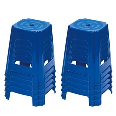 플라스틱의자 사각의자 야외의자 행사 편의점 포장마차 간이용 보조 10개, 블루