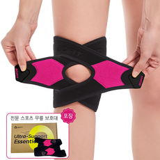 aoFIT무릎 보호대 인체공학 운동 전용 무릎받이, 1개, 장미핑크블랙