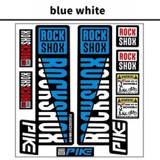 ROCKSHOX 프론트 포크 데칼 자전거 MTB Road Rock Shox PIKE 스티커 자전거 DIY 레이싱 사이클링 보호 다채로운 필름 키트, [11] blue white, 1개