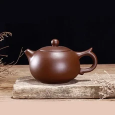 중국 Yixing 보라색 클레이 티 포트 수제 다홍포 머드 Xishi 맞춤 선물 정통 120ml, 02 As shown, 1개