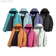 外貿新款戶外防風防水沖鋒衣外套男女春秋季潮牌登山服情侶工裝夾克