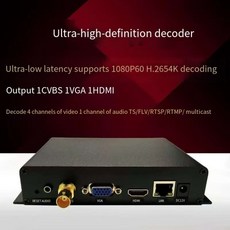 초고화질 IP 디코더 CVBS로 HDMI로 H.265 HEVC 오디오 RTMP UDP
