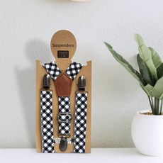 멜빵 블랙체크 패턴