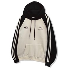 OCELOT [기모출시] A3 시즌 로고 배색 래글런 후드티 크림블랙 278602